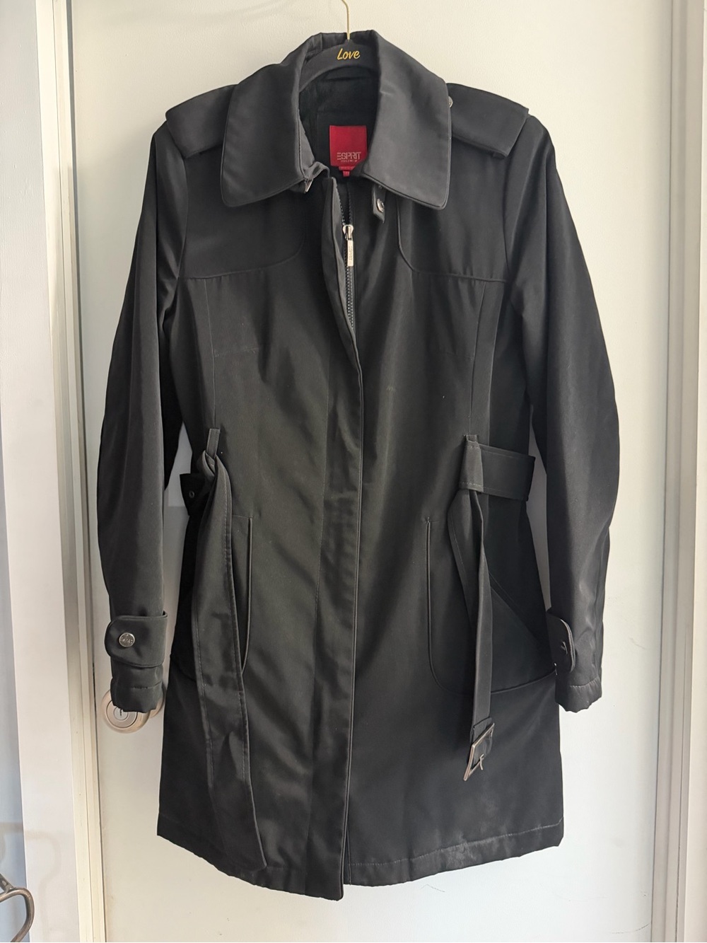 Esprit Black Belted Trench Coat